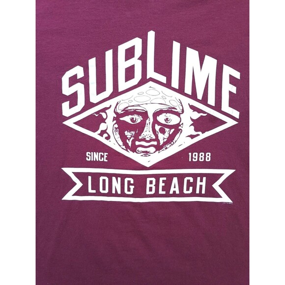 Sublime T-Shirt Men's Medium Burgundy Short Sleeve - Picture 2 of 6